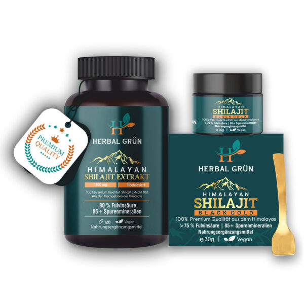 100% Premium Shilajit Harz & Kapseln Bundle